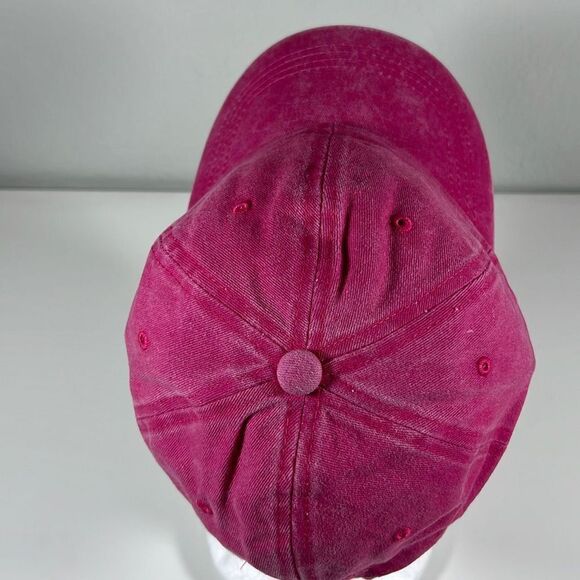 Women’s 100% Cotton Buckle Back Baseball Cap. 
Rose Red. OSFM - Picture 5 of 7